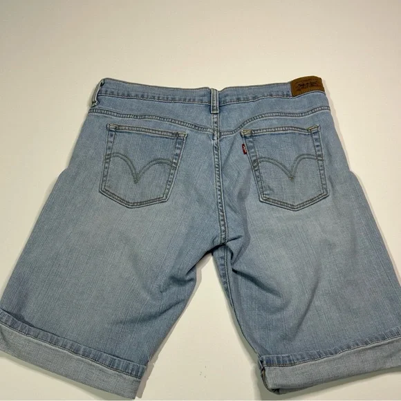 Levi’s 515 Jeans Shorts Women’s 10 Blue Cotton Outdoor Stretch Roll Up Vintaged - Picture 4 of 14